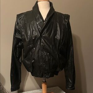 Vintage Men's Black Leather Jacket
